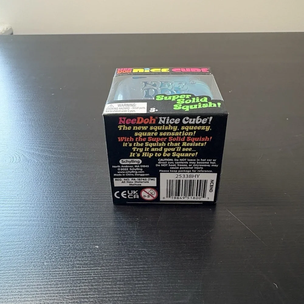 Nee Doh Nice Cube - Super Solid Squish! (Blue) - Brand New/Factory Sealed! CE